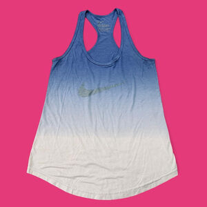 Artsy Athletic Blue Ombré Nike Racerback Tank Top Small